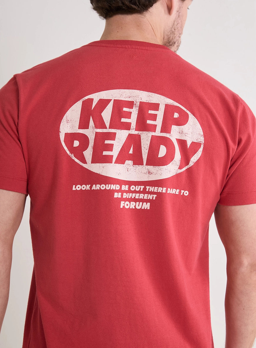 Camiseta Masculina New Slim Keep Ready Vermelho