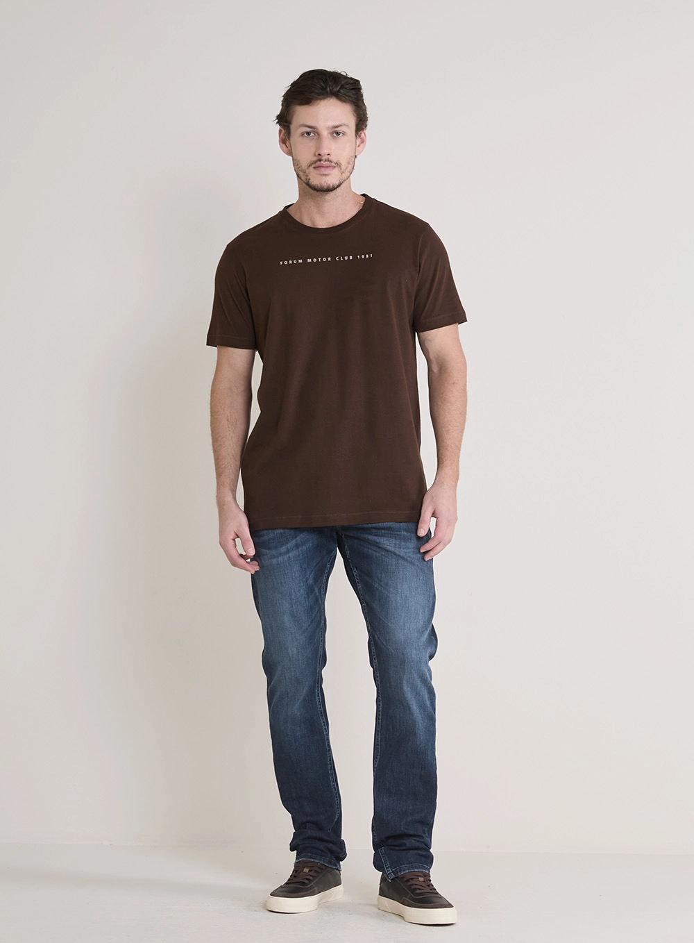 Camiseta Masculina New Slim Marrom 1