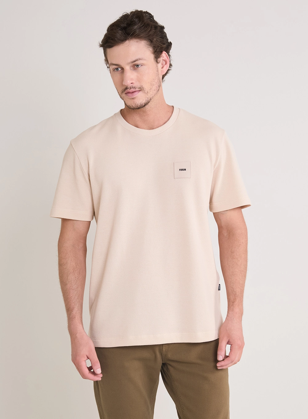Camiseta Masculino New Box Básica Bege 1