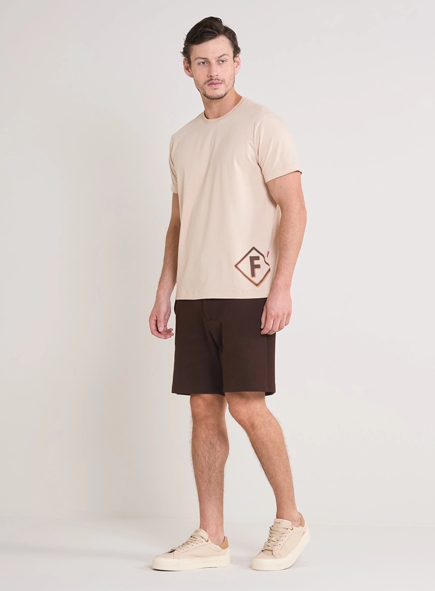 Camiseta Masculina New Slim Bege