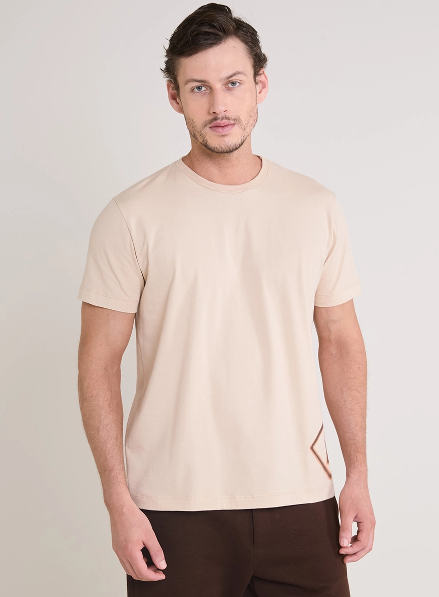 Camiseta Masculina New Slim Bege