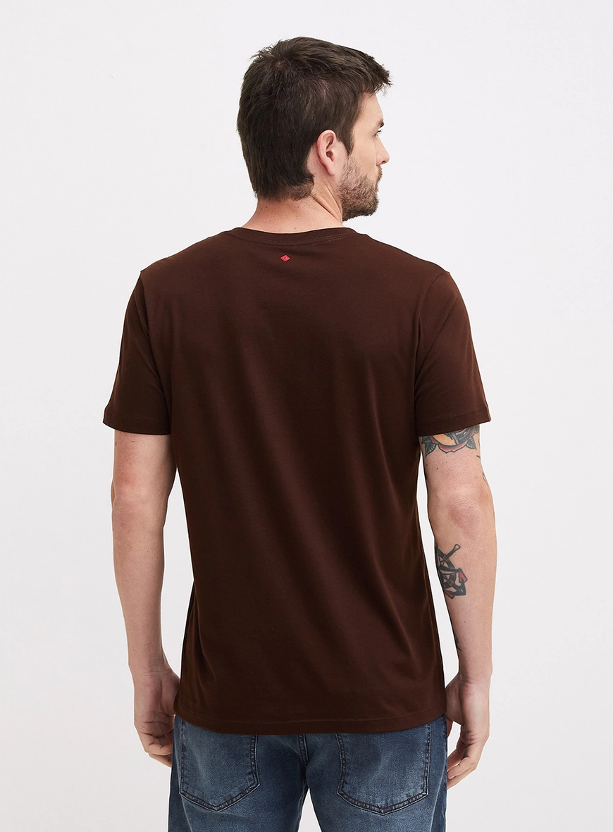Camiseta Masculina Básica New Slim Marrom