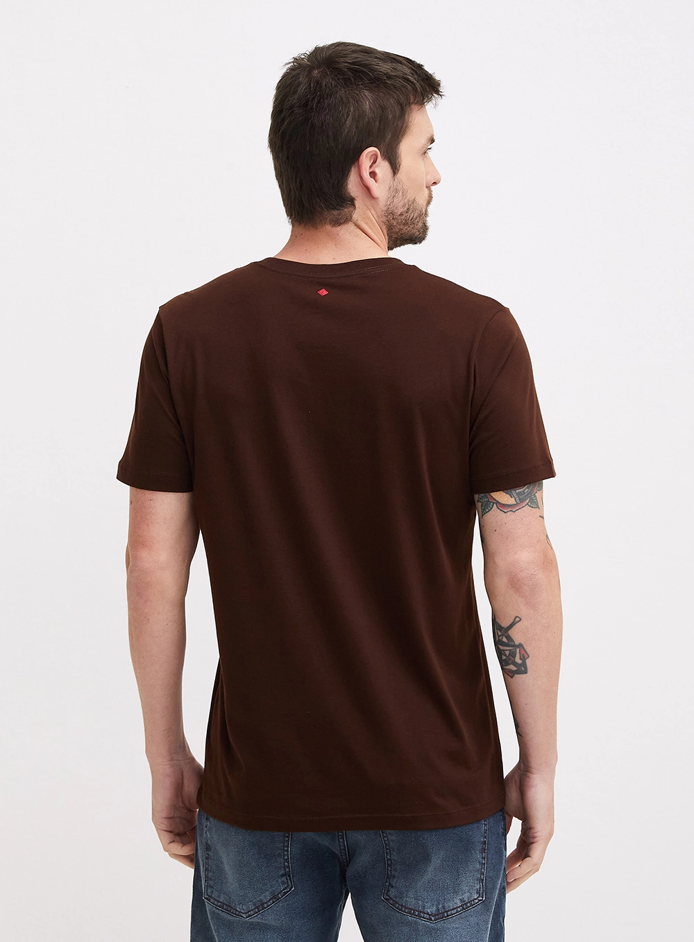 Camiseta Masculina Básica New Slim Marrom 3