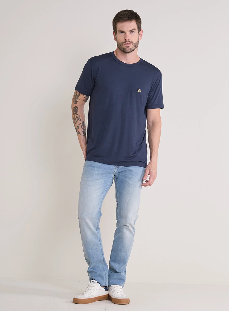 Camiseta Masculina Slim Azul