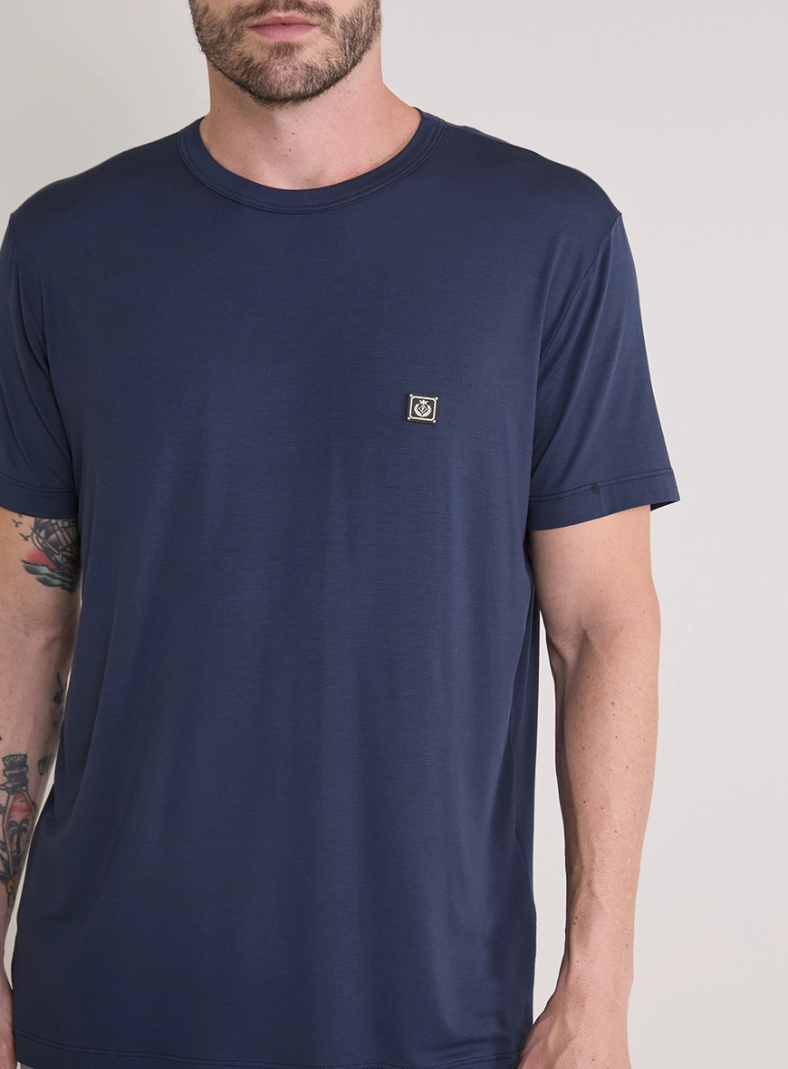 Camiseta Masculina Slim Azul