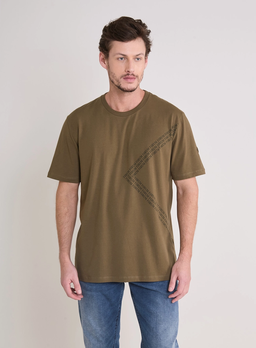 Camiseta Masculina New Box Com Detalhe Verde