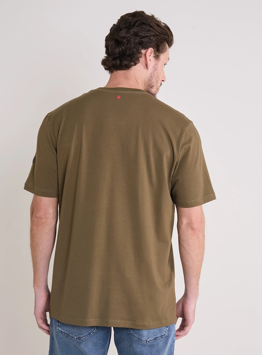 Camiseta Masculina New Box Com Detalhe Verde
