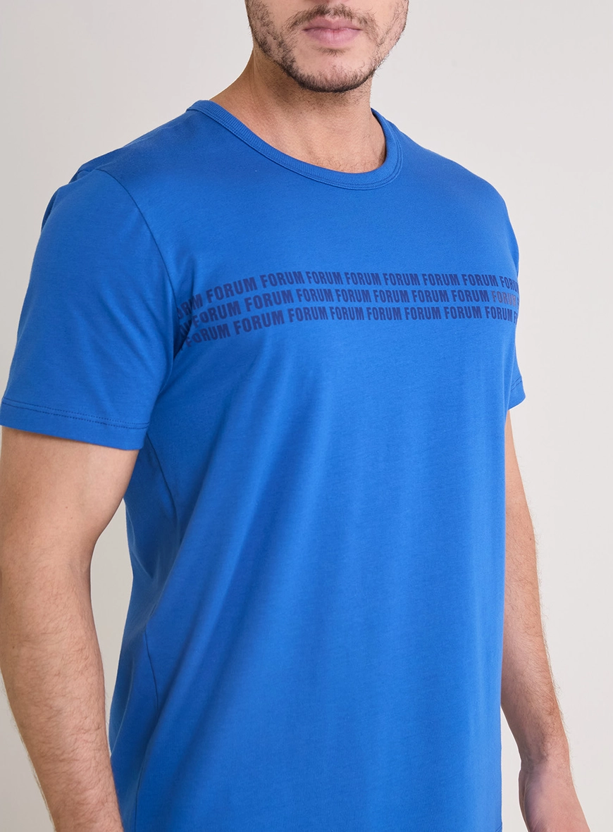 Camiseta Masculina New Slim Azul