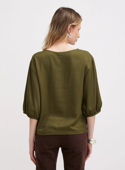 Blusa Solta Ampla Mangas Bufantes