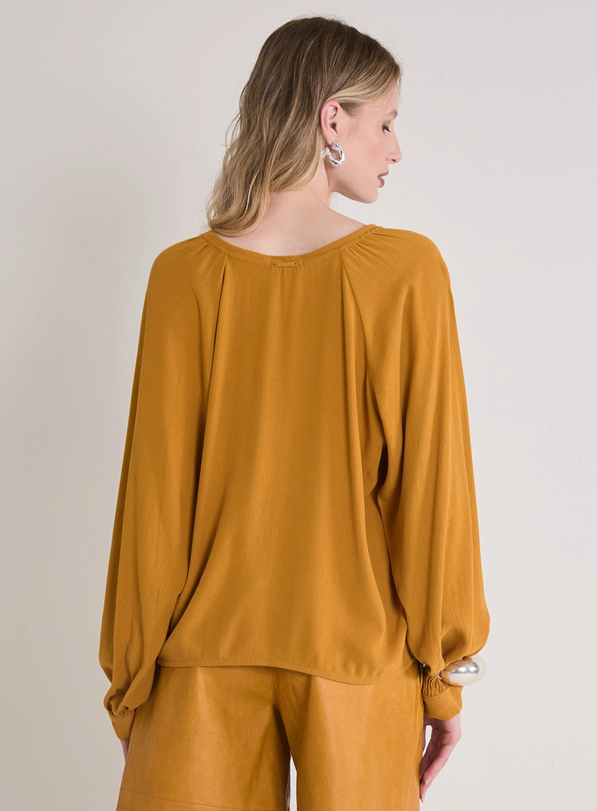 Blusa Bata Manga Longa Amarelo