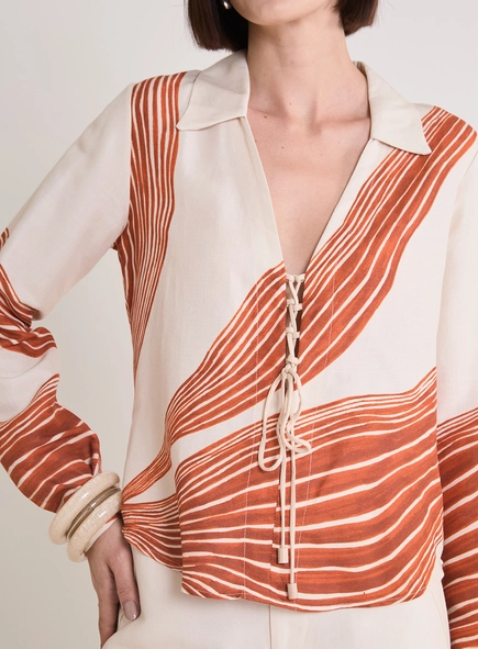 Blusa Alfaiataria Estampada