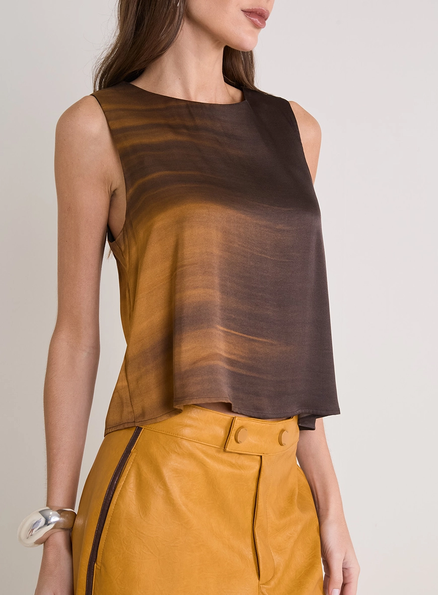Blusa Solta Golden Gradient Estampadas
