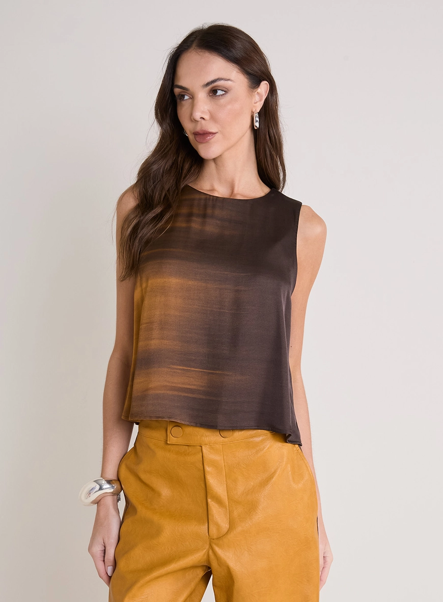 Blusa Solta Golden Gradient Estampadas