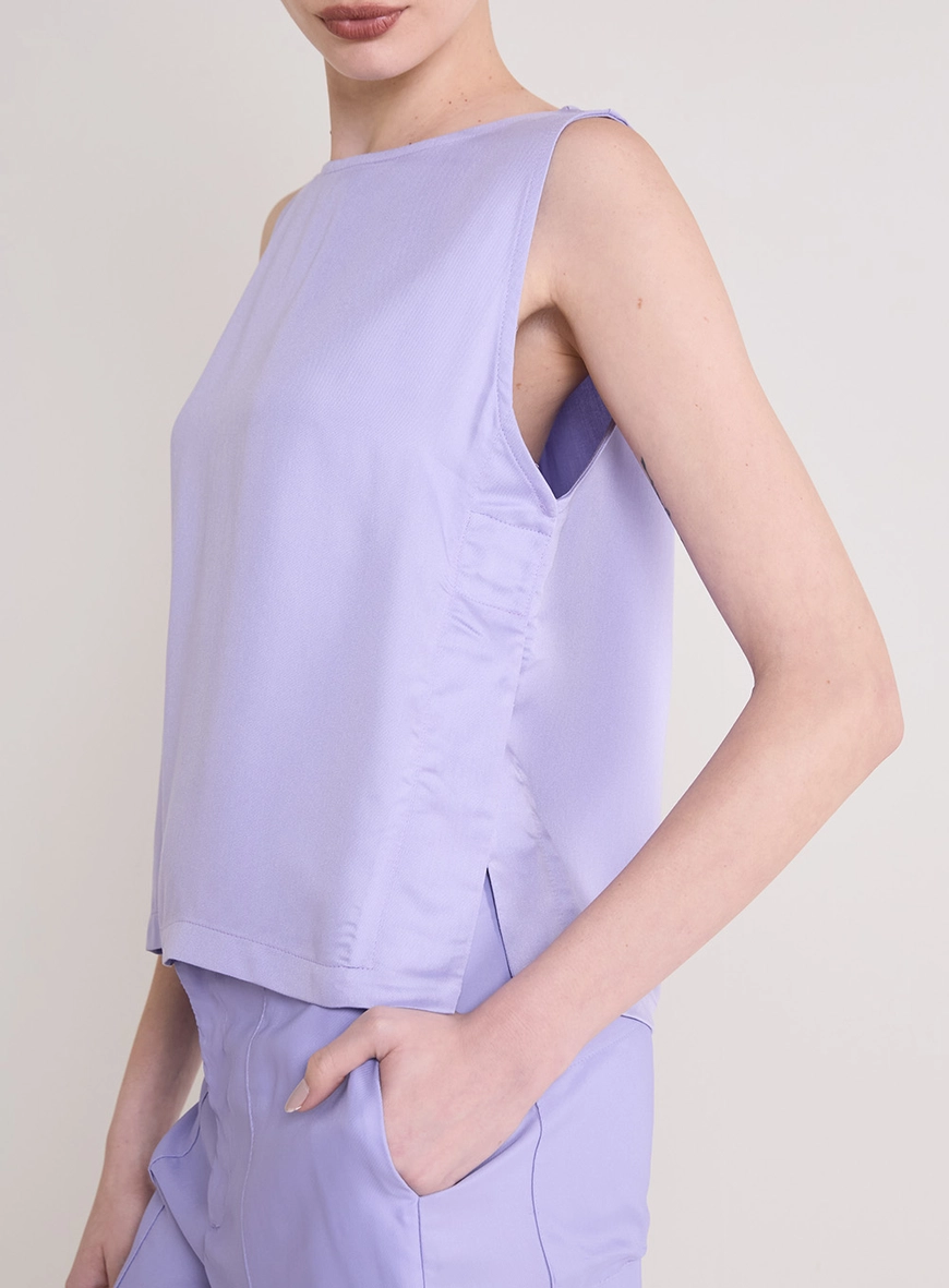 Blusa Reta Com Lateral Transpassada Roxo