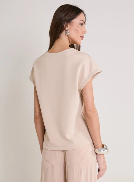 Blusa Solta Com Detalhe Canelado