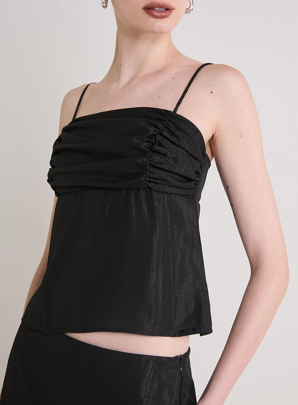 Blusa De Alça Com Lastex Preto 3