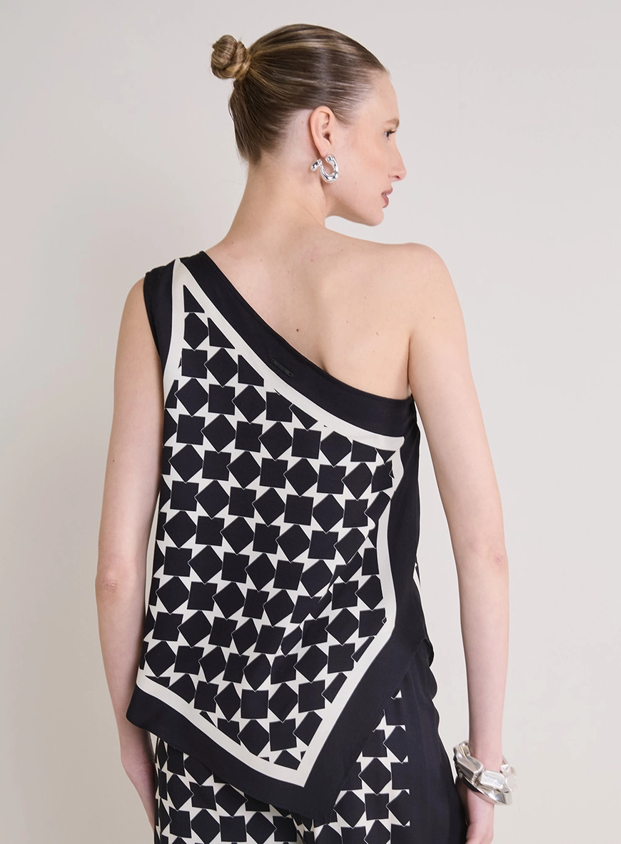 Blusa Estampada Assimétrica Estampados