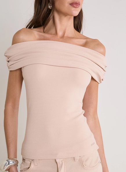 Blusa Ombro A Ombro Drapeada