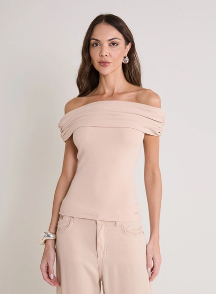 Blusa Ombro A Ombro Drapeada