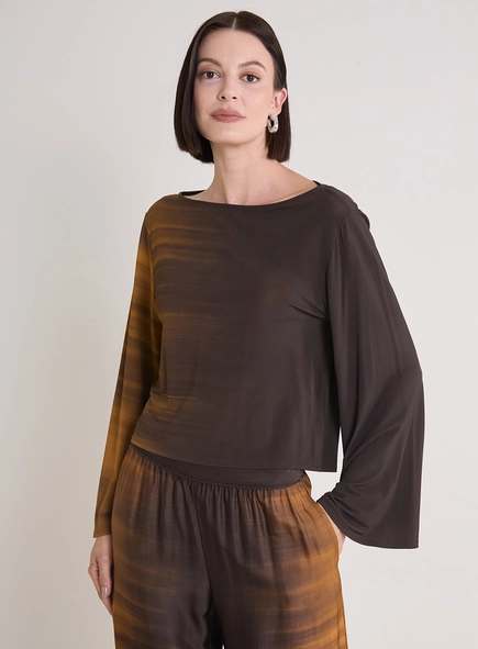 Blusa Solta Manga Longa Golden Gradient