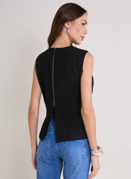 Blusa Acinturada Detalhe Transpassado