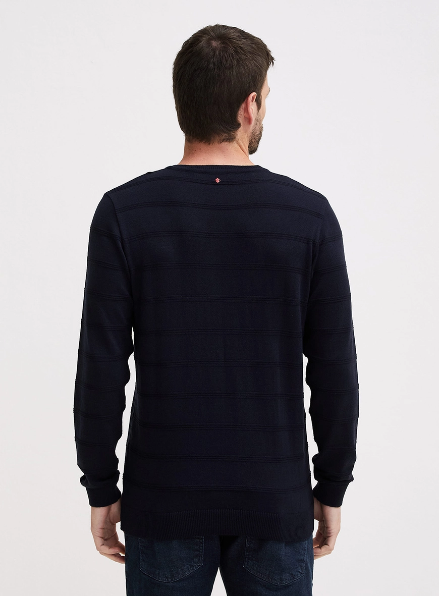 Blusão Masculino Tricô Jacquard Azul