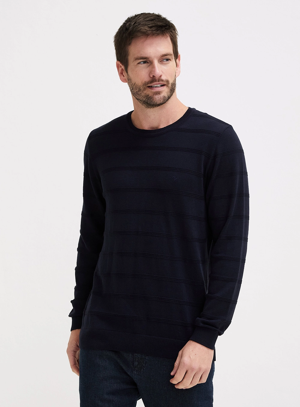 Blusão Masculino Tricô Jacquard Azul 1