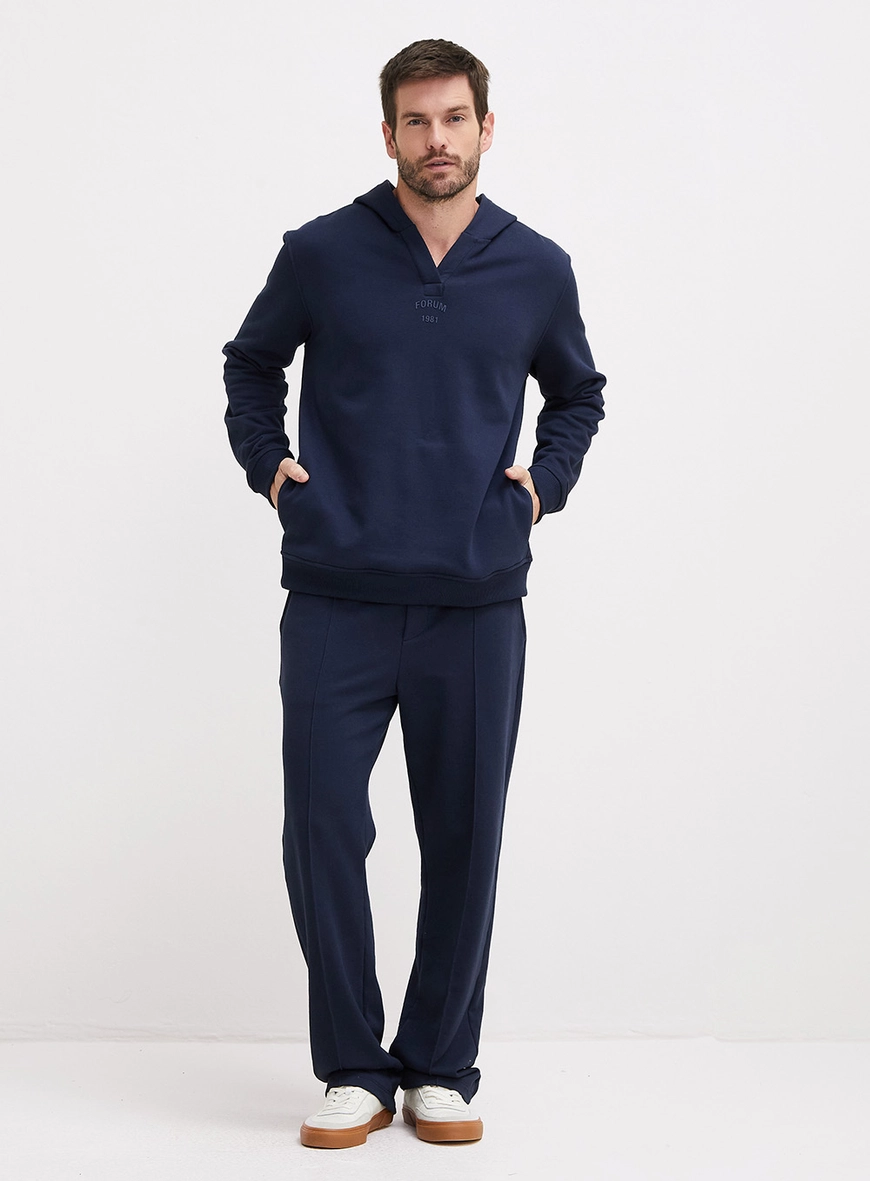 Blusão Moletom New Comfort Masculino Com Capuz Azul