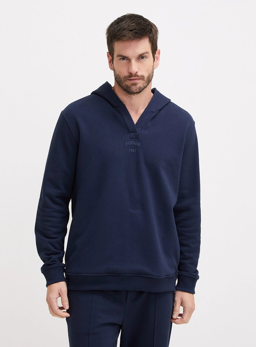 Blusão Moletom New Comfort Masculino Com Capuz Azul