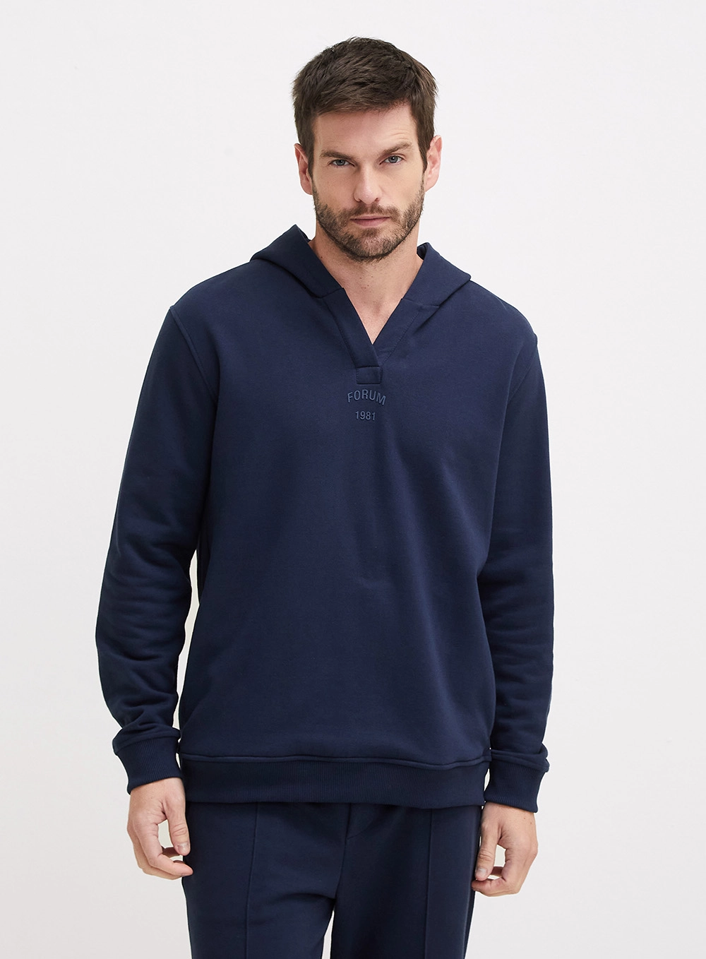 Blusão Moletom New Comfort Masculino Com Capuz Azul 1