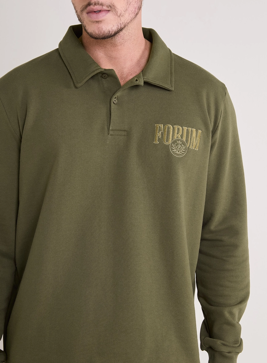 Blusão Moletom Polo Vintage Masculino New Comfort Verde