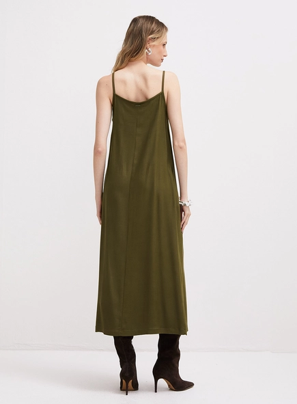 Vestido Midi Reto De Alças