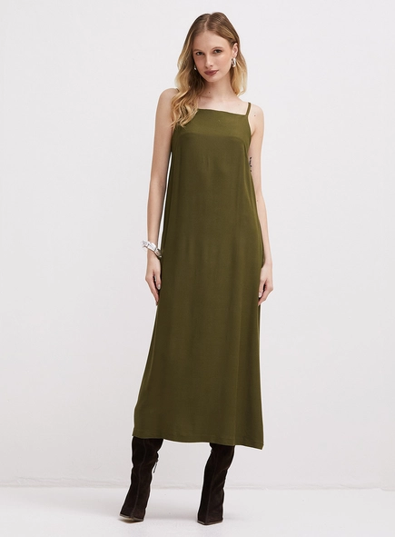 Vestido Midi Reto De Alças