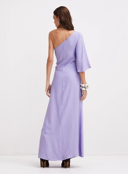 Vestido Longo De Uma Manga E Fenda