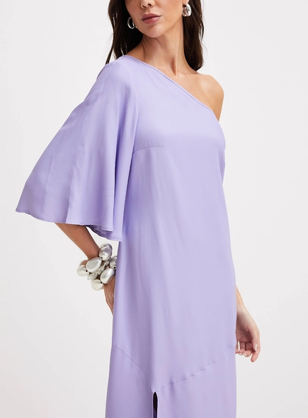 Vestido Longo De Uma Manga E Fenda