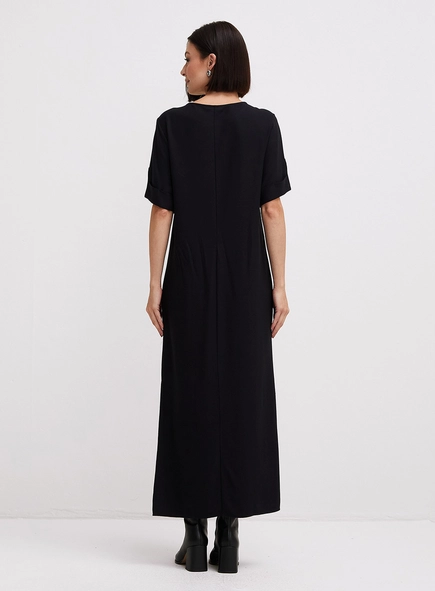 Vestido Midi Estilo T-shirt Com Fenda