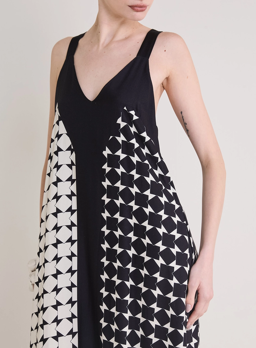 Vestido Longo Solto Estampado Estampados