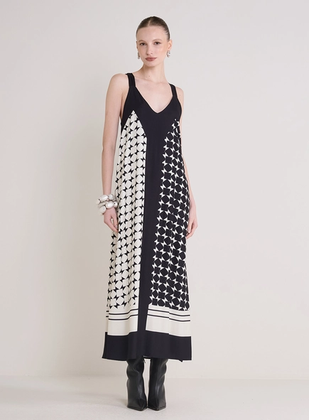 Vestido Longo Solto Estampado