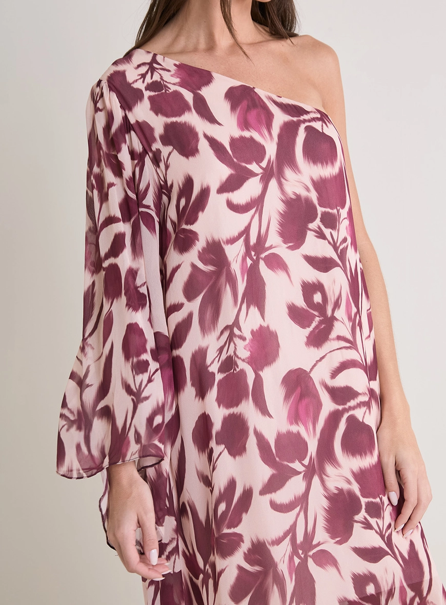 Vestido Curto Assimétrico Estampado Estampados