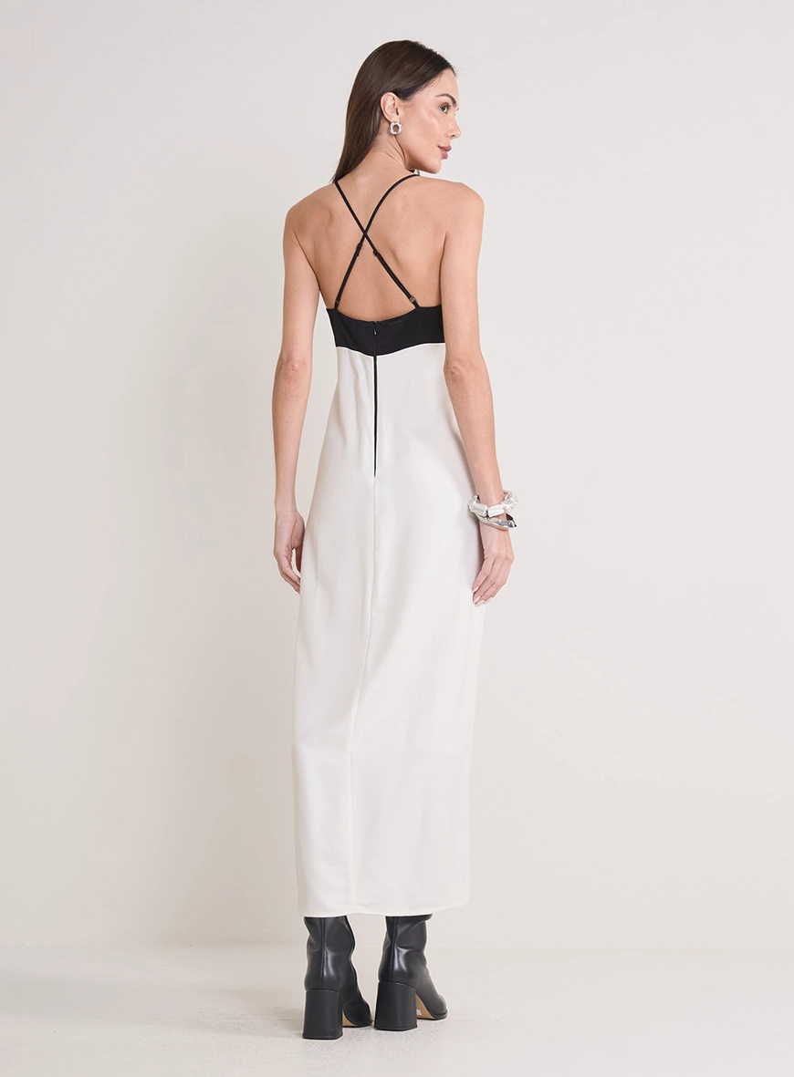 Vestido Longo Estampado Com Busto Estruturado Estampados