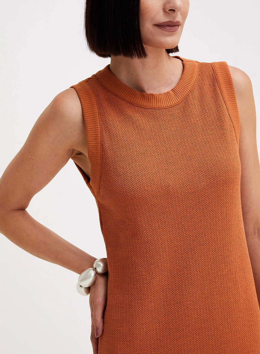 Vestido Midi Solto Básico Bege