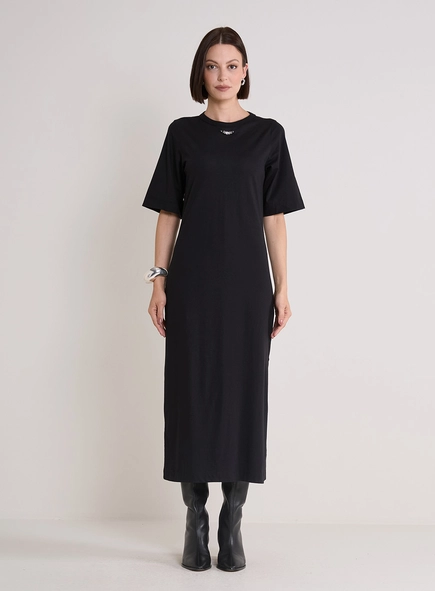 Vestido Midi Com Fenda
