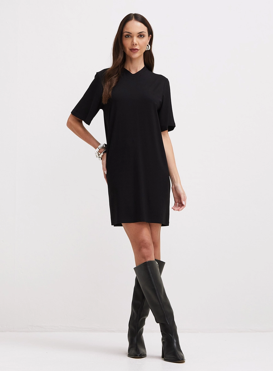 Vestido Curto T-dress Oversized Preto