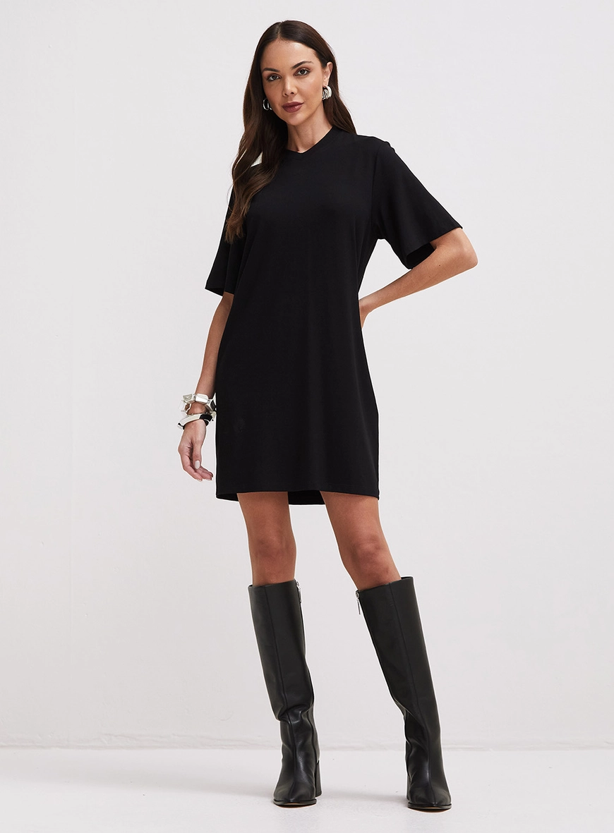 Vestido Curto T-dress Oversized Preto