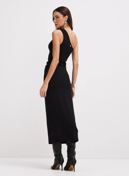Vestido Midi Justo De Um Ombro Só