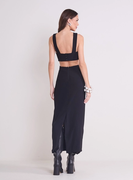 Vestido Midi Com Detalhes