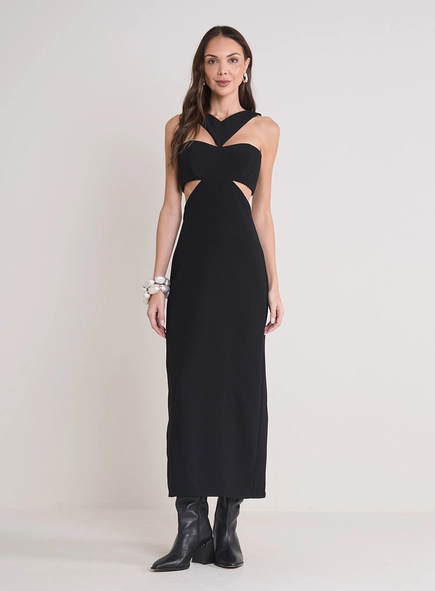 Vestido Midi Com Detalhes