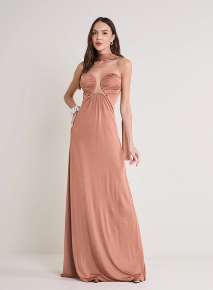 Vestido Longo Tomara Que Caia Detalhes Vazados