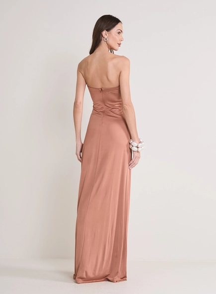 Vestido Longo Tomara Que Caia Detalhes Vazados