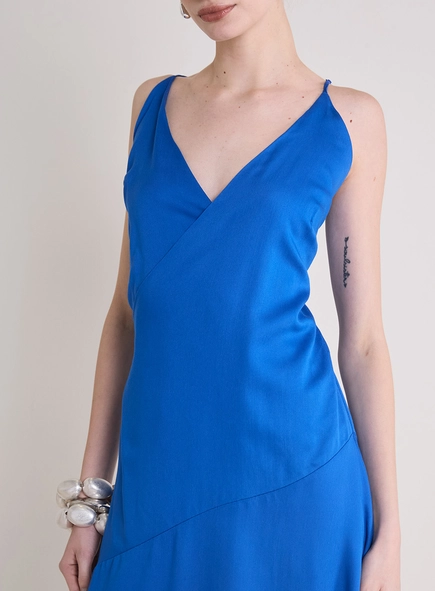 Vestido Midi Assimétrico Decote Transpassado
